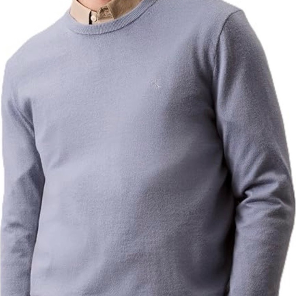 Calvin Klein Men's Light Blue Crewneck Sweater